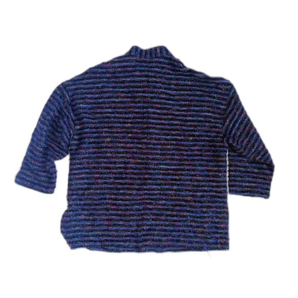 Handmade Vintage Tweed Short Sleeve Sweater Jacket Top - Metallic Striped 1X - Picture 8 of 9